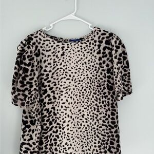 Apt. 9 Black and Cream Animal Print Blouse